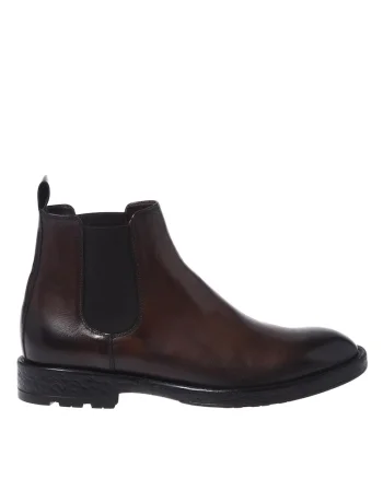 Ghete Chelsea din piele, Maro inchis