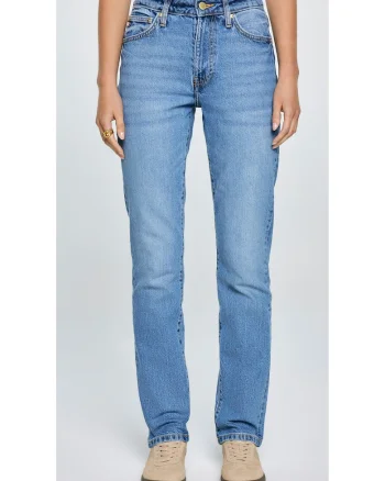 Blugi cu talie inalta regular fit, Albastru