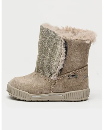 Cizme de piele intoarsa cu particule stralucitoare si tehnologie Gore-Tex, Gri deschis/Argintiu