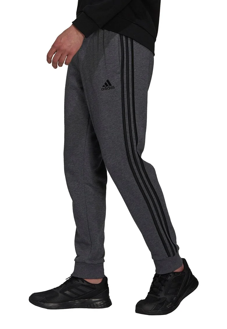 Pantaloni sport cu snur in talie, Gri inchis melange
