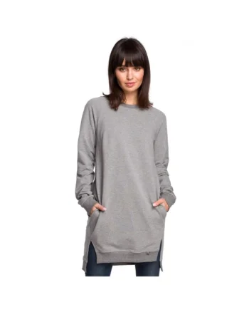 Bluza dama,  B101, Bumbac, 2XL, Gri