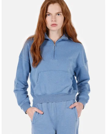 Bluza de trening cu buzunar kangaroo, Albastru pastel
