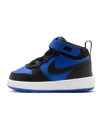 Pantofi sport cu garnituri din piele Court Borough, Negru/Albastru royal