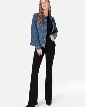 Pantaloni dama,  slim fit, negru,