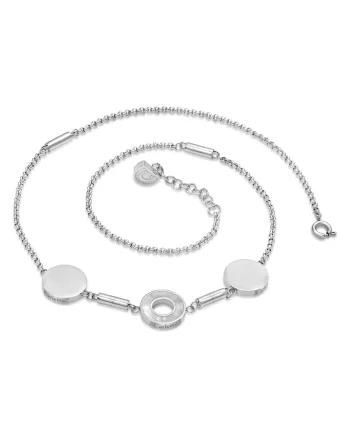 Colier personalizabil, din otel inoxidabil hipoalergenic, placat cu rodiu Le Collier