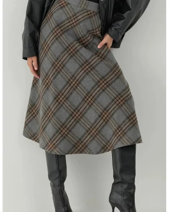 Fuste,  Fusta Maxi A, Gri, Textil