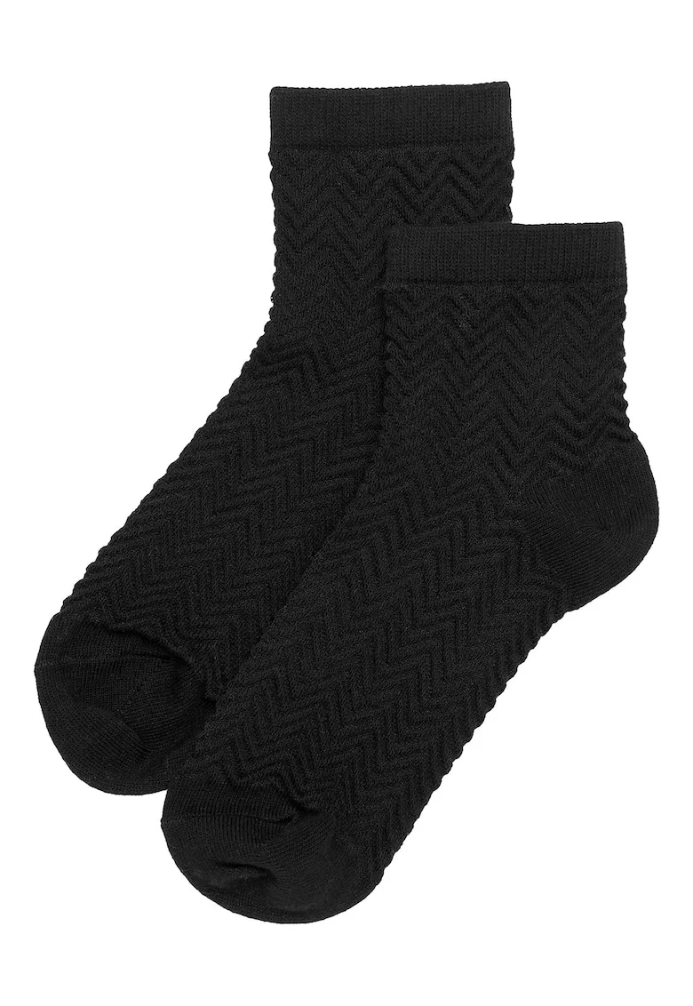 Set sosete  Nera 2, negru si bej deschis, bumbac, lungi, Negru