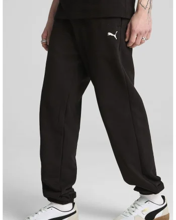 Pantaloni de trening din bumbac cu croiala relaxed-fit, Negru