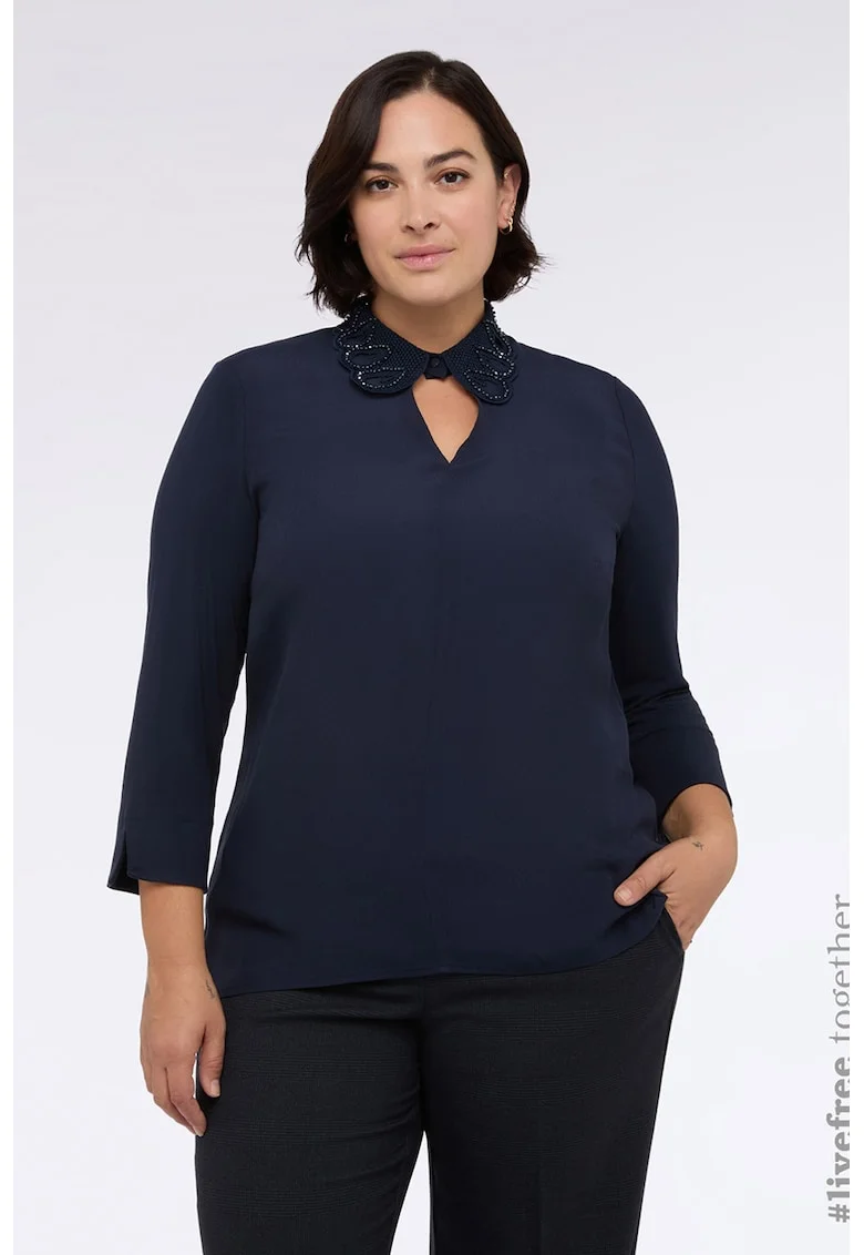 Bluza cu decupaj, Albastru ultramarin