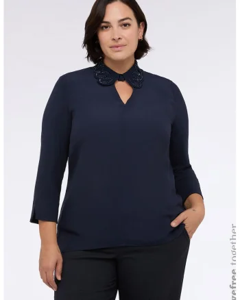 Bluza cu decupaj, Albastru ultramarin