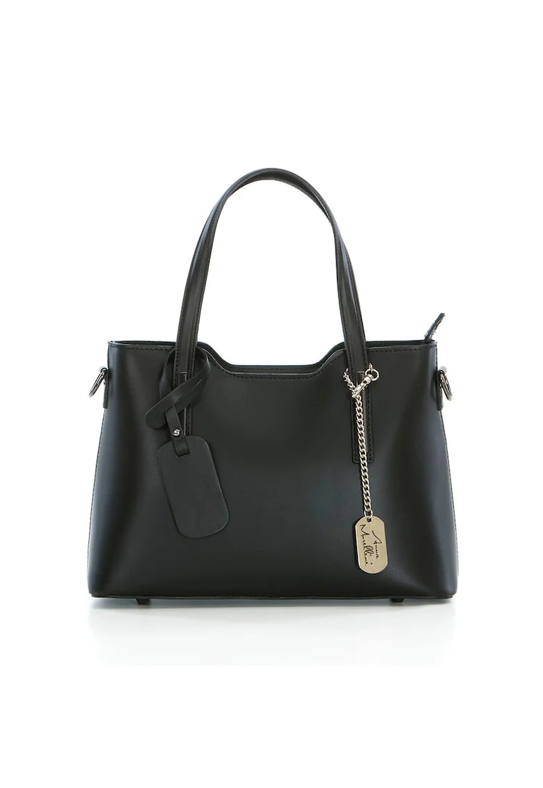 Geanta piele cu bareta de umar1112, Negru, 22x28x8, 22x28x8