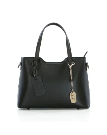 Geanta piele cu bareta de umar1112, Negru, 22x28x8, 22x28x8