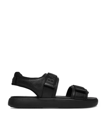 Sandale barbatesti  piele naturala, negru, sistem inchidere Velcro