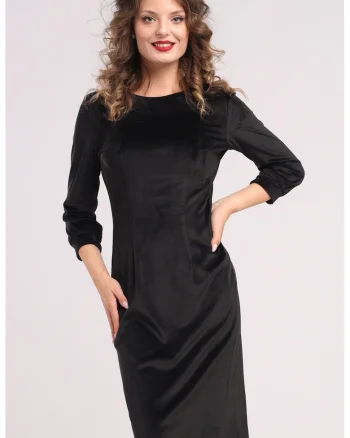 Rochie uni cu maneci lungi, Negru