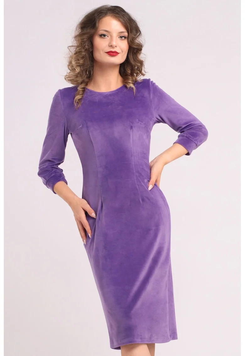 Rochie uni cu maneci lungi, Lila