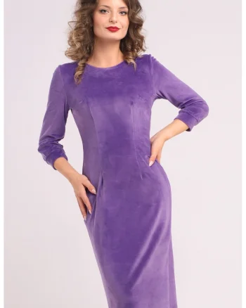 Rochie uni cu maneci lungi, Lila