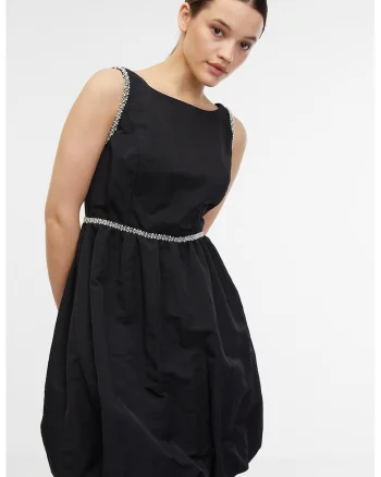 Rochie cu aplicatii cu strasuri, Negru