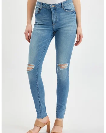 Blugi slim-fit din denim, Albastru deschis