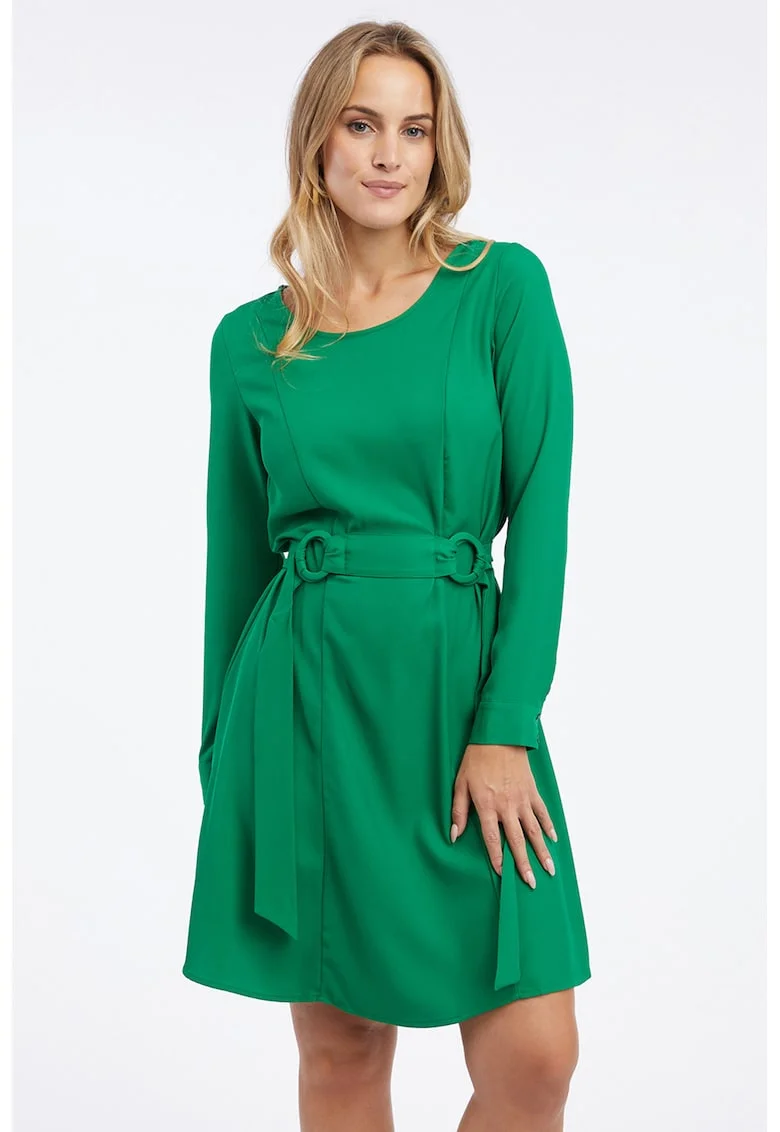 Rochie cu cordon asortat, Verde