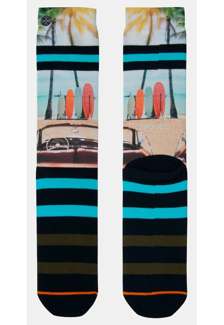 Sosete lungi cu imprimeu tropical,