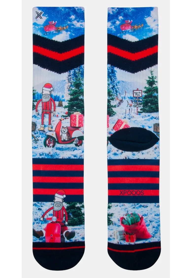 Sosete lungi cu model de Craciun,