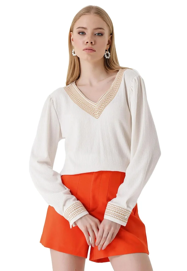 Bluza dama, HiCCUP, Alb, Poliester/Lycra