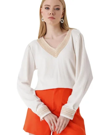 Bluza dama, HiCCUP, Alb, Poliester/Lycra