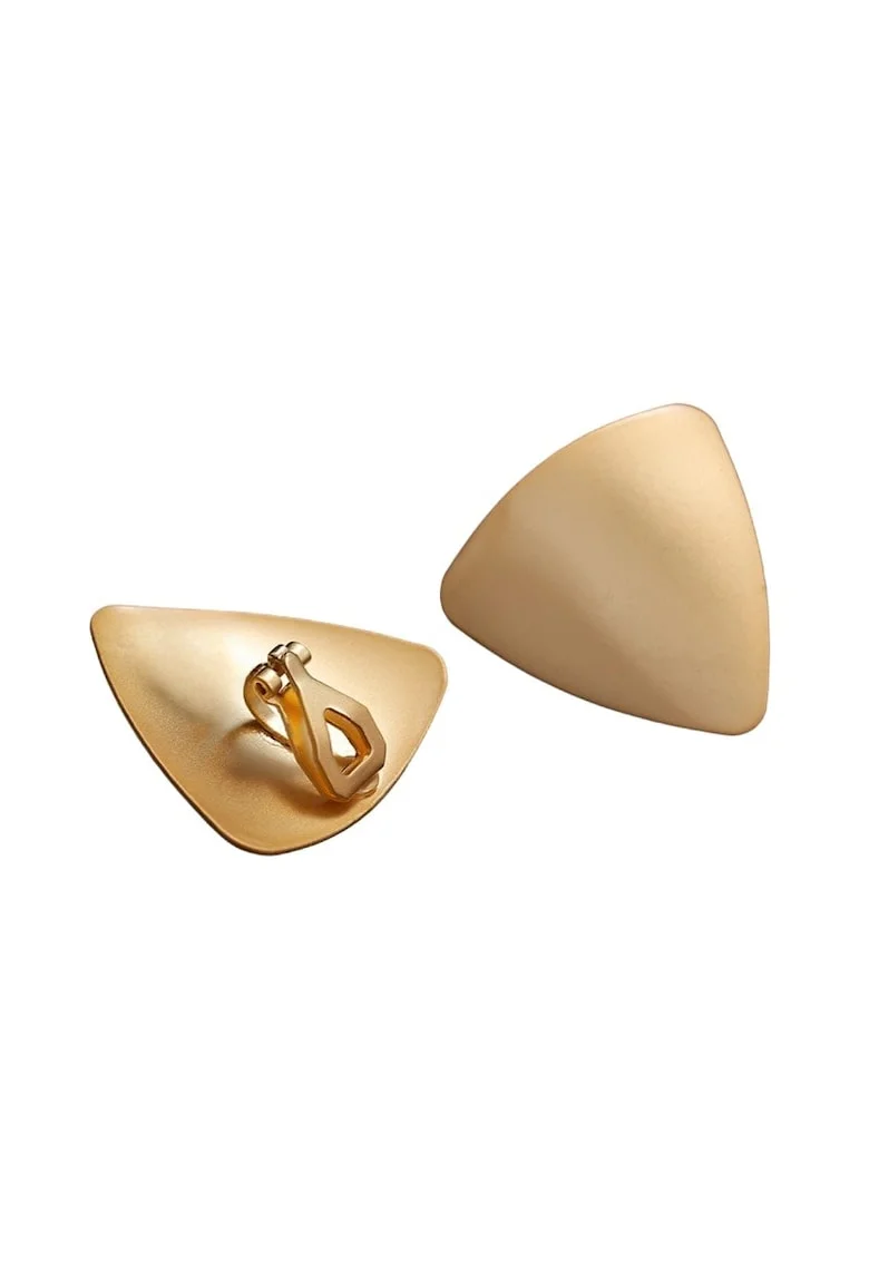 Cercei aurii, cu clips, forma de triunghi, Iria C5,