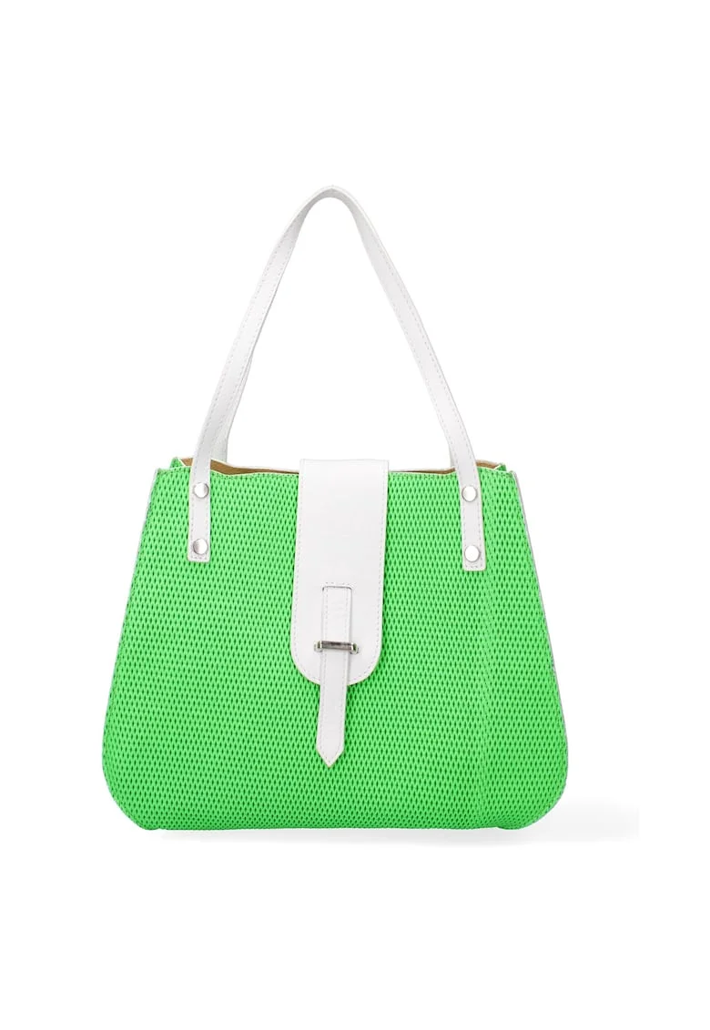 Geanta cu aspect texturat, Verde deschis