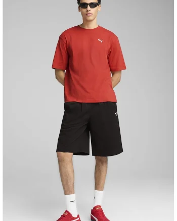 Tricou de bumbac cu decolteu la baza gatului, Coral