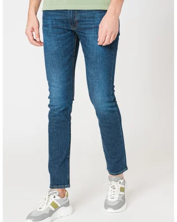 Blugi slim fit cu talie joasa Luke, Albastru inchis