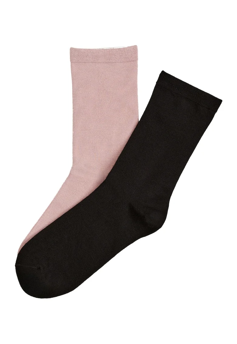 Sosete dama, lungi, 2 perechi, negru-roz, Zahira