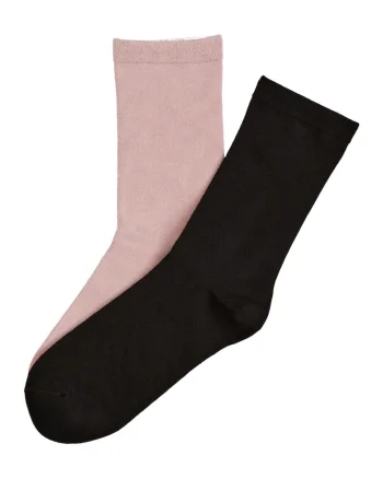 Sosete dama, lungi, 2 perechi, negru-roz, Zahira
