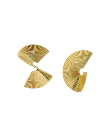 Cercei aurii, cu clips, forma de spirala, Samuel C3,