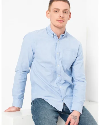 Camasa slim fit de bumbac, Albastru lavanda