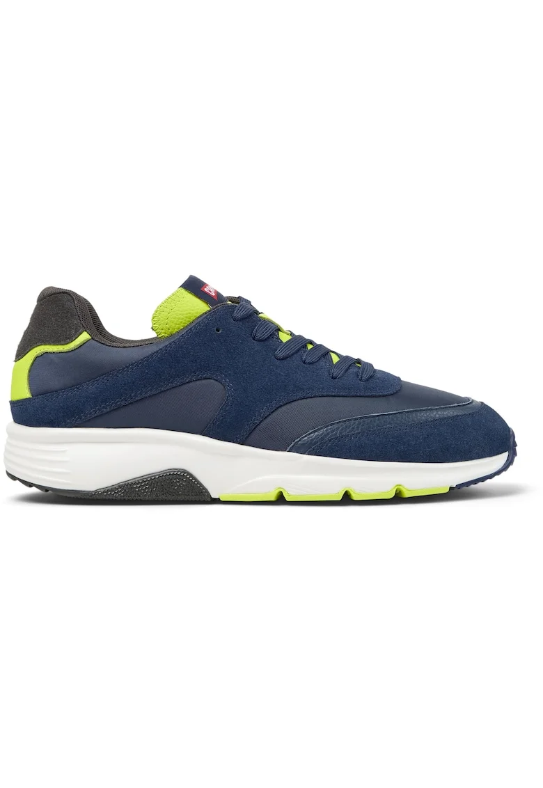 Pantofi sport cu insertii din piele nabuc Drift, Galben/Albastru
