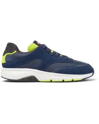 Pantofi sport cu insertii din piele nabuc Drift, Galben/Albastru