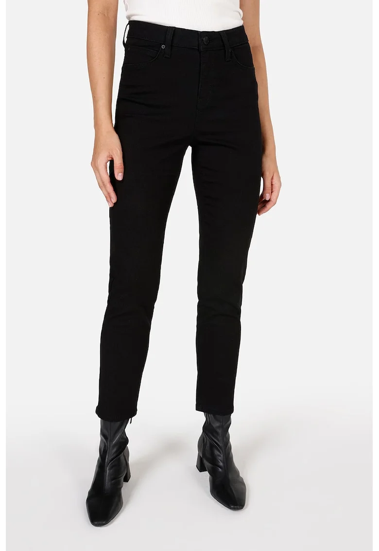 Blugi skinny cu talie inalta, Negru