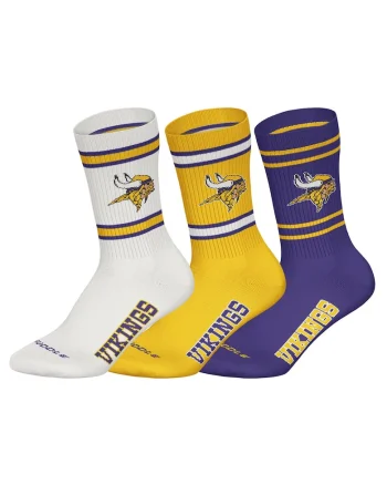 Set de sosete lungi unisex NFL - 3 perechi, Alb fildes/Galben/Ametist