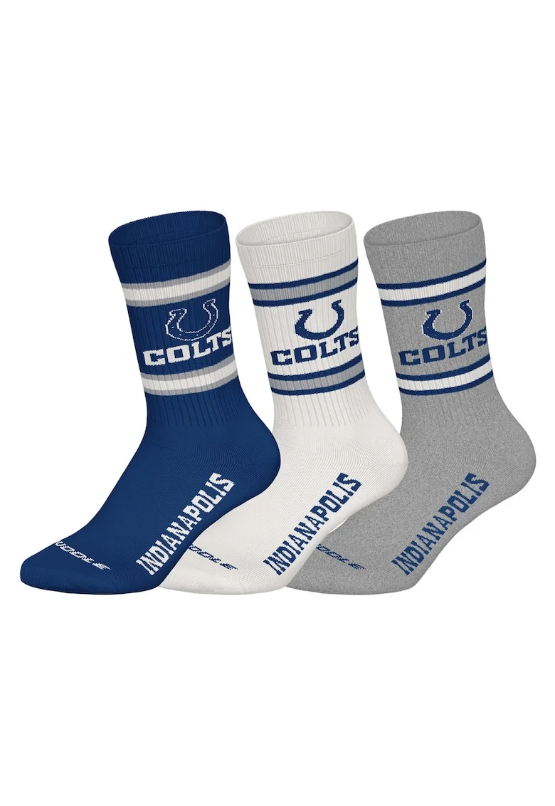 Set de sosete lungi unisex NFL - 3 perechi, Alb fildes/Gri melange/Albastru
