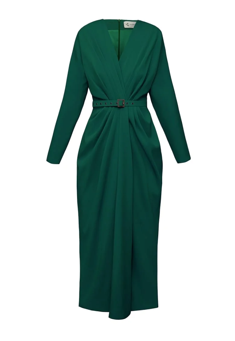 Rochie midi drapata Amaris