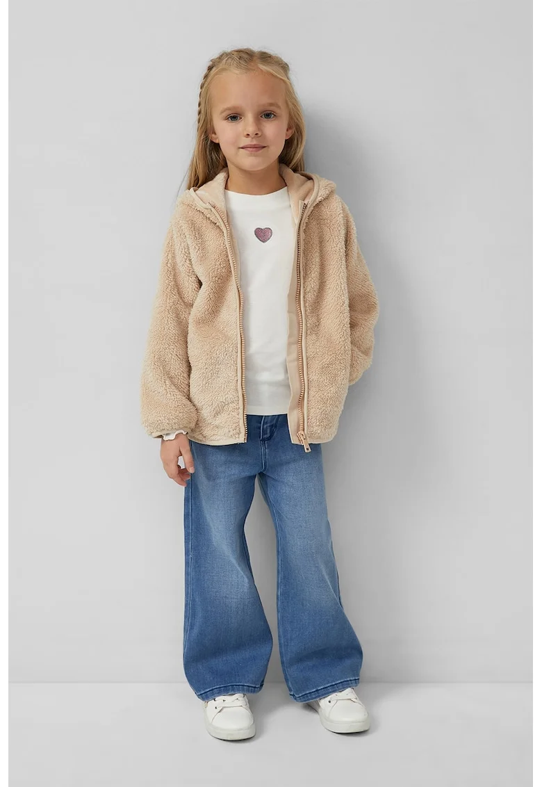 Bluza cu broderie in forma de inima, Alb