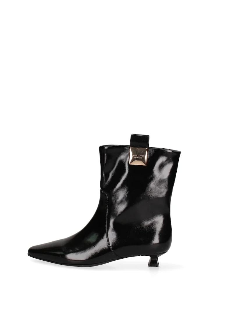 Botine din piele lacuita Carmilla, Negru