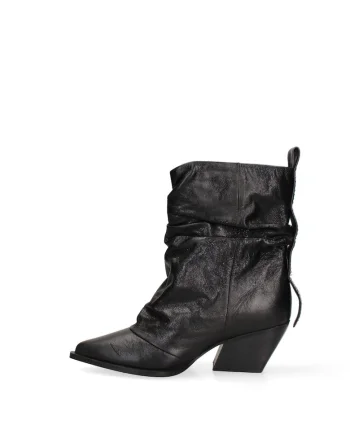 Botine cowboy din piele Veridia, Negru