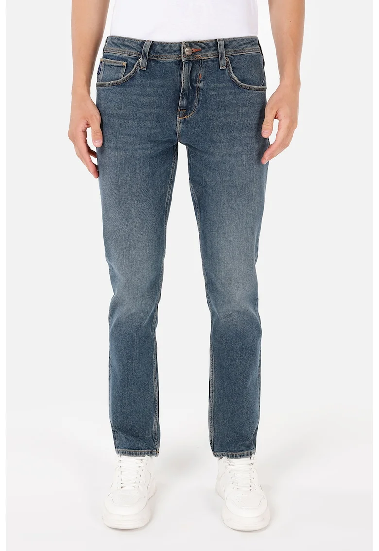 Blugi skinny cu talie medie, Albastru