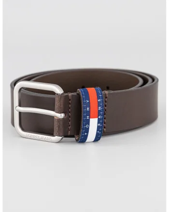 Curea de piele cu logo Ryan, Negru/Negru stins