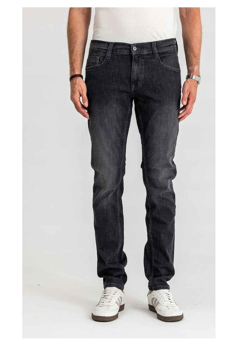 Blugi Barbati,  Oregon Tapered, Talie Joasa, 100% Bumbac, Fermoar, Lungi, 5 Buzunare, Denim Black, Negru