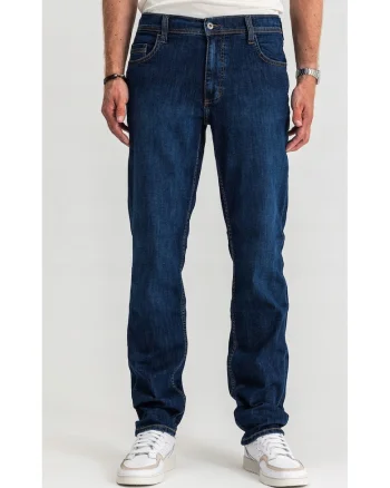 Blugi Barbati,  Washington, Talie Medie, 100% Bumbac, Fermoar, Lungi, 5 Bunzuare, Albastru, Albastru