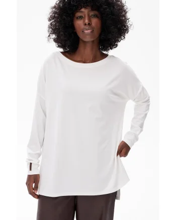 Bluza cu model asimetric Fina, Alb