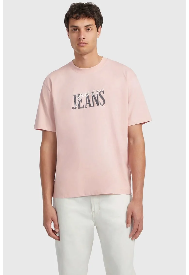 Tricou barbati Oversize  M4YI47, Roz
